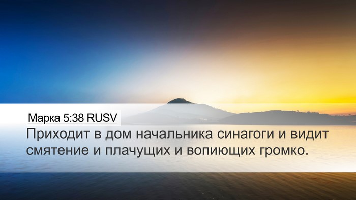 Марка 5:38 RUSV Bible Verse Image