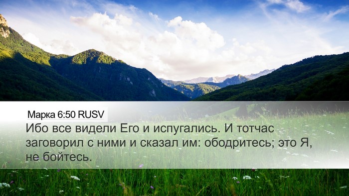 Марка 6:50 RUSV Desktop Wallpaper - Ибо все видели Его и - Desktop Bible Verse Wallpaper