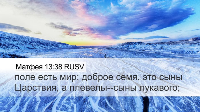 Матфея 13:38 RUSV Bible Verse Image