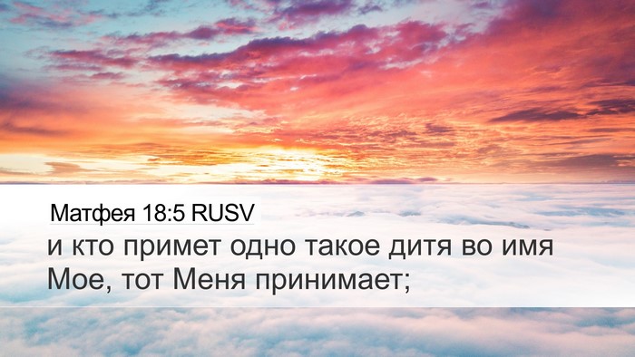 Матфея 18:5 RUSV Bible Verse Image