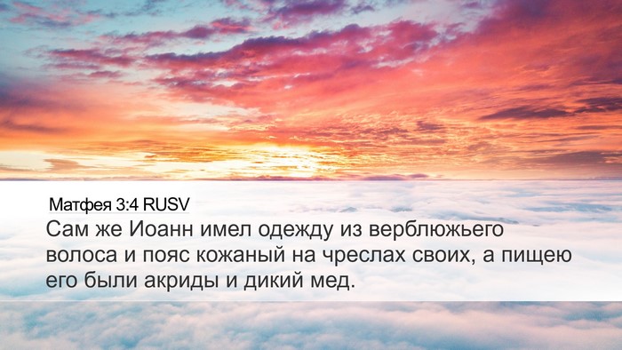Матфея 3:4 RUSV Bible Verse Image