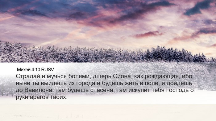 Михей 4:10 RUSV Bible Verse Image