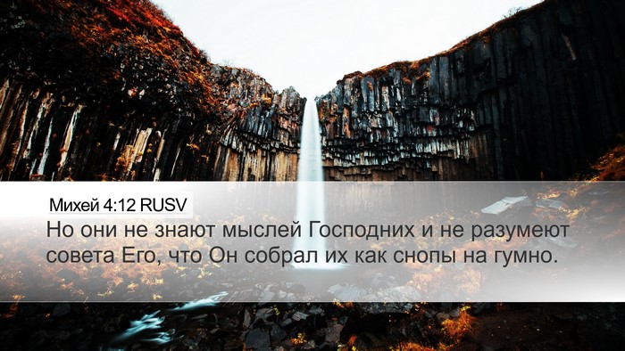 Михей 4:12 RUSV Bible Verse Image