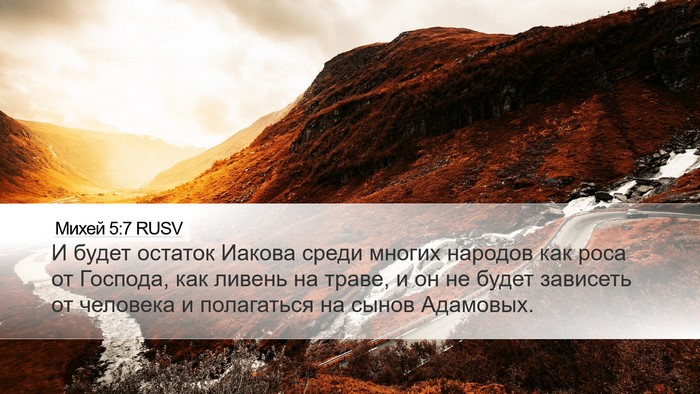 Михей 5:7 RUSV Bible Verse Image