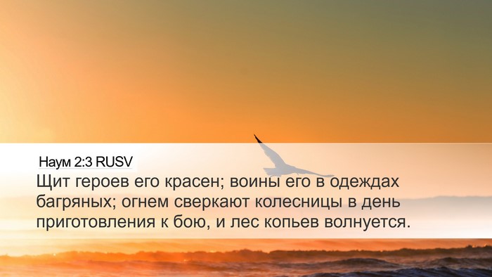 Наум 2:3 RUSV Bible Verse Image
