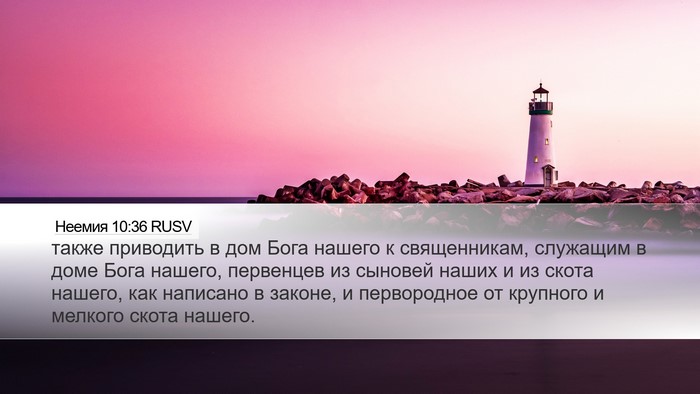 Неемия 10:36 RUSV Desktop Wallpaper - также приводить в дом Бога - Desktop Bible Verse Wallpaper