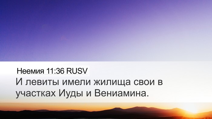 Неемия 11:36 RUSV Desktop Wallpaper - И левиты имели жилища свои - Desktop Bible Verse Wallpaper