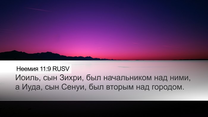 Неемия 11:9 RUSV Desktop Wallpaper - Иоиль, сын Зихри, был - Desktop Bible Verse Wallpaper