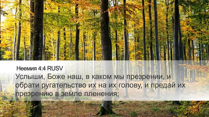 Неемия 4:4 RUSV Desktop Wallpaper - Услыши, Боже наш, в каком мы - Desktop Bible Verse Wallpaper