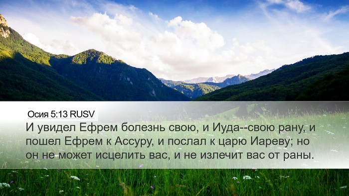 Осия 5:13 RUSV Bible Verse Image