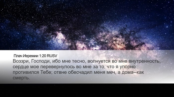 Плач Иеремии 1:20 RUSV Bible Verse Image