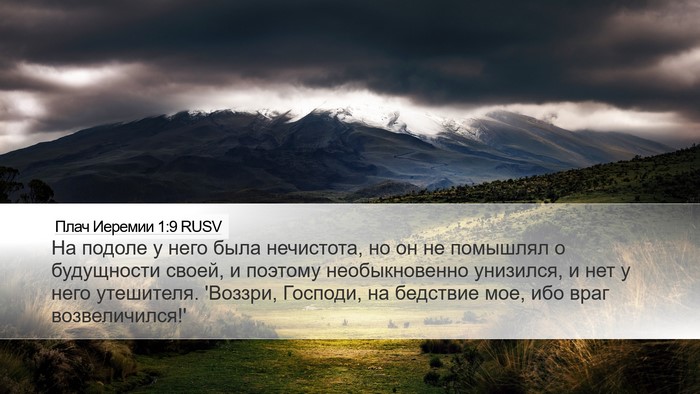 Плач Иеремии 1:9 RUSV Bible Verse Image