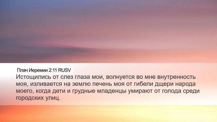 Плач Иеремии 2:11 RUSV Bible Verse Image