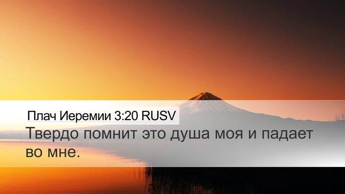 Плач Иеремии 3:20 RUSV Bible Verse Image