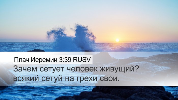 Плач Иеремии 3:39 RUSV Bible Verse Image