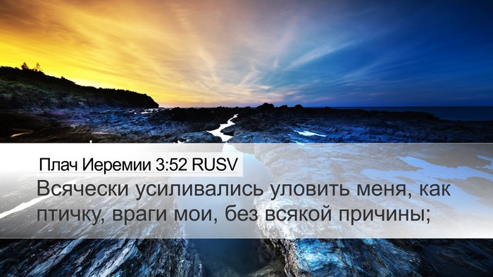 Плач Иеремии 3:52 RUSV Bible Verse Image