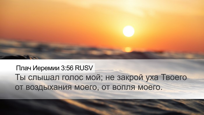 Плач Иеремии 3:56 RUSV Desktop Wallpaper - Ты слышал голос мой; не - Desktop Bible Verse Wallpaper