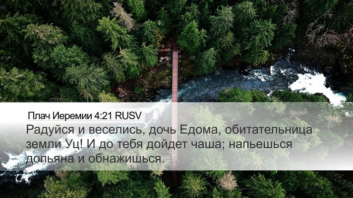 Плач Иеремии 4:21 RUSV Bible Verse Image