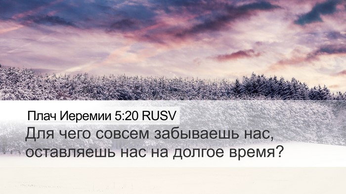 Плач Иеремии 5:20 RUSV Desktop Wallpaper - Для чего совсем забываешь - Desktop Bible Verse Wallpaper