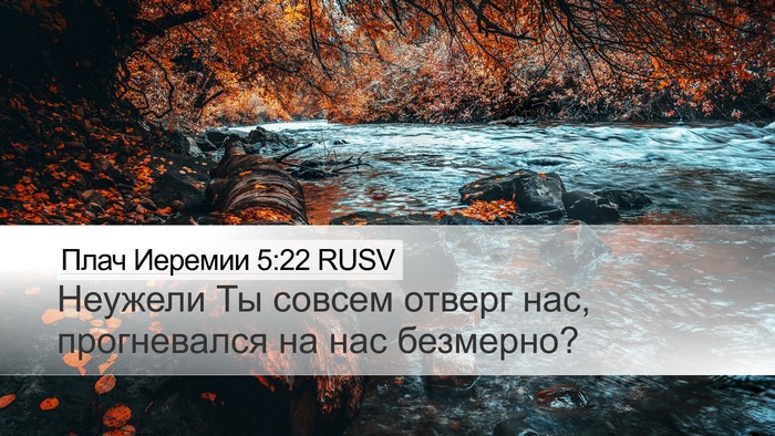 Плач Иеремии 5:22 RUSV Bible Verse Image