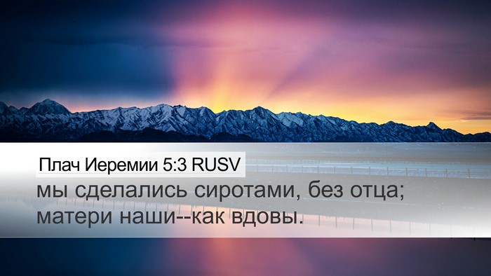 Плач Иеремии 5:3 RUSV Bible Verse Image
