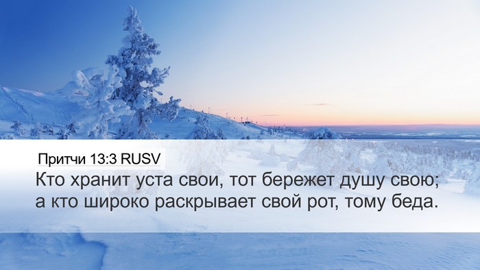 Притчи 13:3 RUSV Bible Verse Image