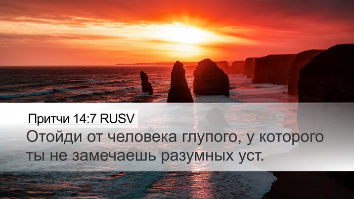 Притчи 14:7 RUSV Bible Verse Image