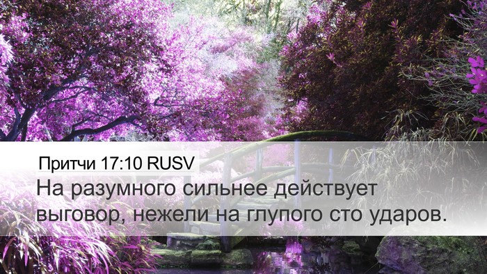 Притчи 17:10 RUSV Bible Verse Image