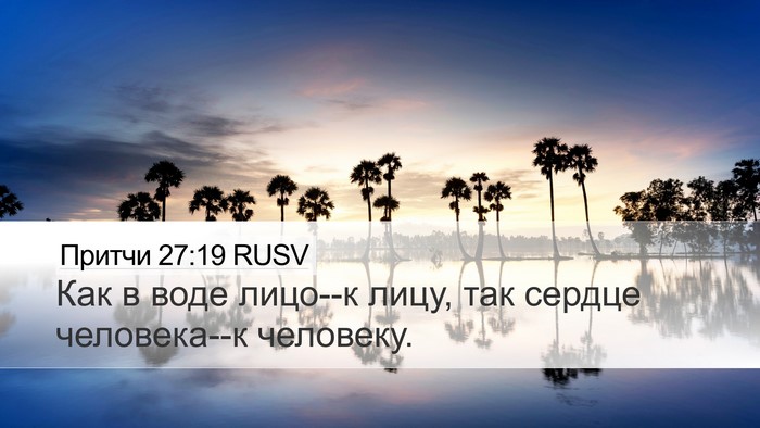 Притчи 27:19 RUSV Bible Verse Image