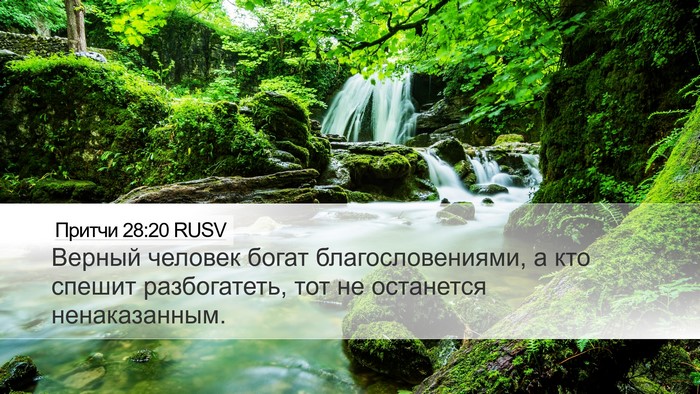 Притчи 28:20 RUSV Bible Verse Image