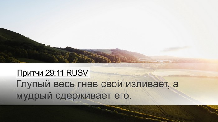 Притчи 29:11 RUSV Bible Verse Image