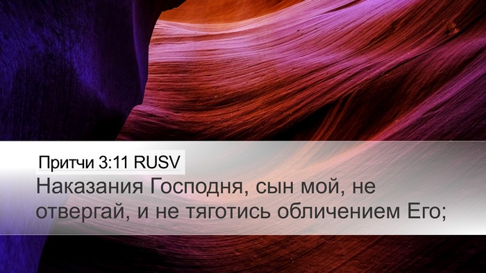 Притчи 3:11 RUSV Bible Verse Image