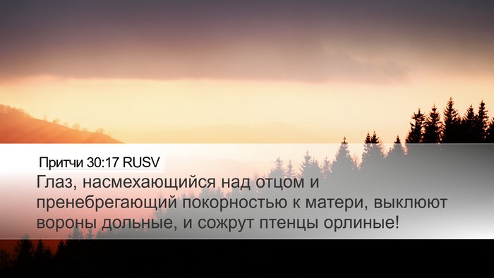 Притчи 30:17 RUSV Bible Verse Image