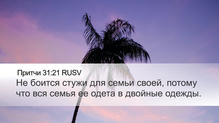 Притчи 31:21 RUSV Bible Verse Image