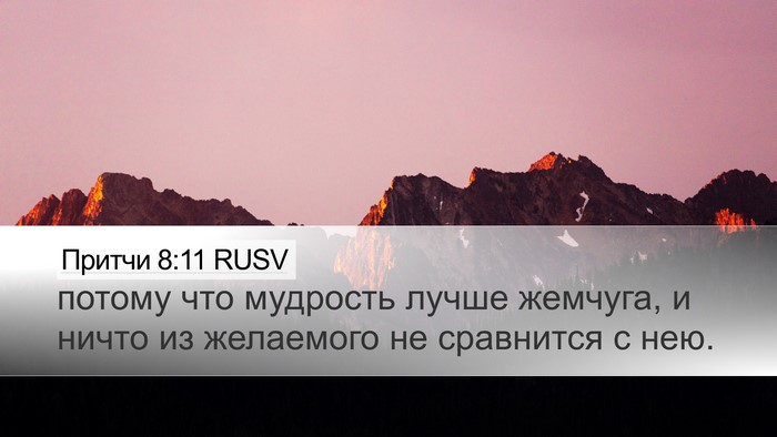 Притчи 8:11 RUSV Bible Verse Image