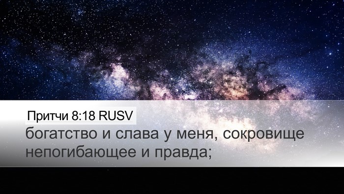 Притчи 8:18 RUSV Bible Verse Image