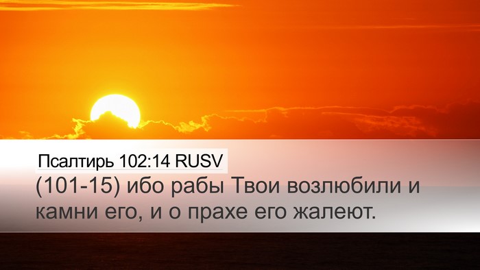 Псалтирь 102:14 RUSV Desktop Wallpaper - (101-15) ибо рабы Твои - Desktop Bible Verse Wallpaper
