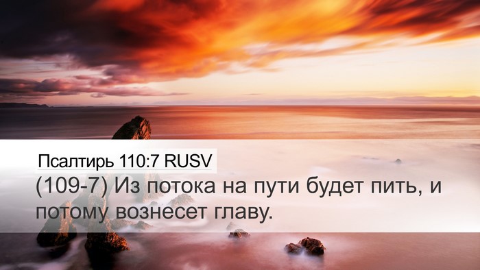Псалтирь 110:7 RUSV Desktop Wallpaper - (109-7) Из потока на пути - Desktop Bible Verse Wallpaper