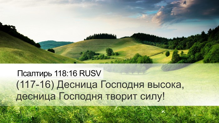 Псалтирь 118:16 RUSV Desktop Wallpaper - (117-16) Десница Господня - Desktop Bible Verse Wallpaper