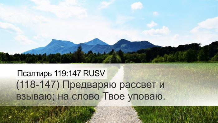 Псалтирь 119:147 RUSV Bible Verse Image