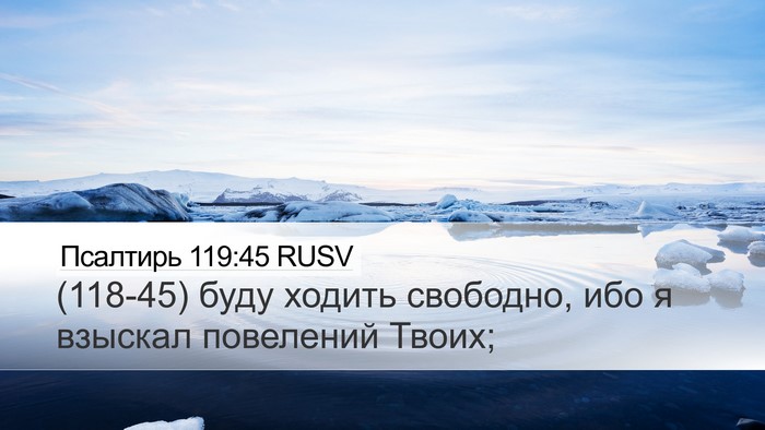 Псалтирь 119:45 RUSV Desktop Wallpaper - (118-45) буду ходить свободно, - Desktop Bible Verse Wallpaper