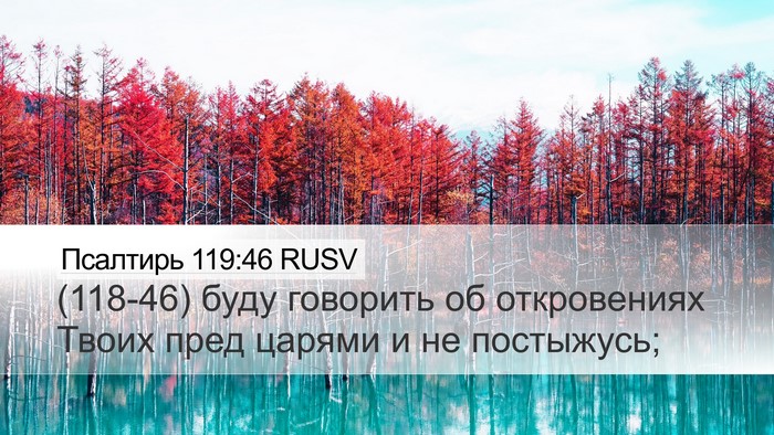Псалтирь 119:46 RUSV Bible Verse Image