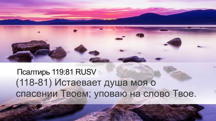Псалтирь 119:81 RUSV Bible Verse Image