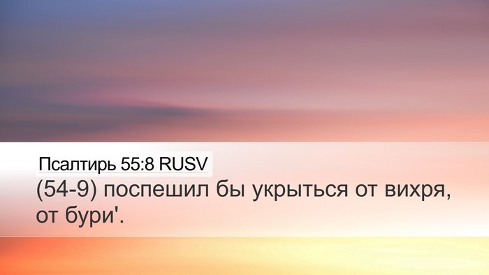 Псалтирь 55:8 RUSV Desktop Wallpaper - (54-9) поспешил бы укрыться - Desktop Bible Verse Wallpaper