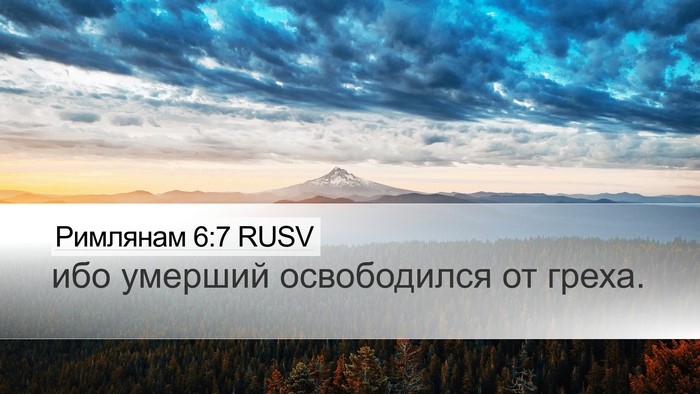 Римлянам 6:7 RUSV Desktop Wallpaper - ибо умерший освободился от - Desktop Bible Verse Wallpaper