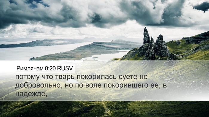 Римлянам 8:20 RUSV Bible Verse Image