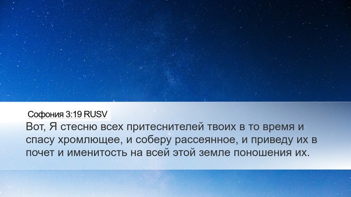 Софония 3:19 RUSV Bible Verse Image