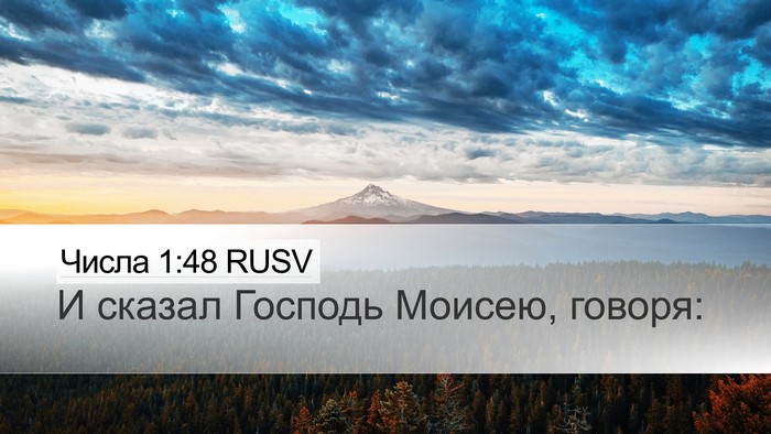 Числа 1:48 RUSV Desktop Wallpaper - И сказал Господь Моисею, - Desktop Bible Verse Wallpaper