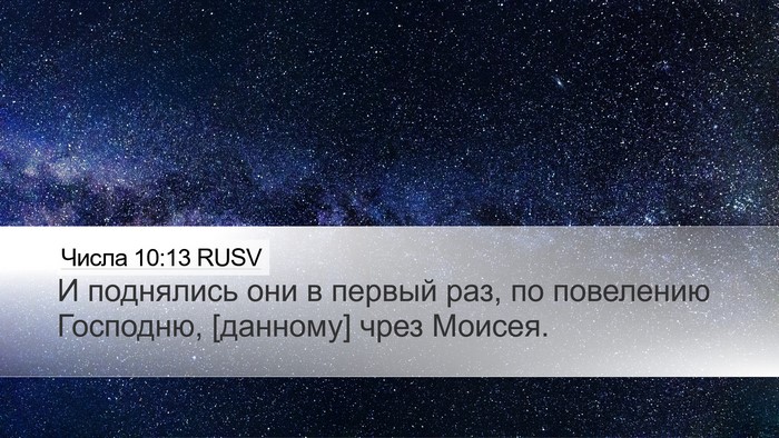 Числа 10:13 RUSV Bible Verse Image