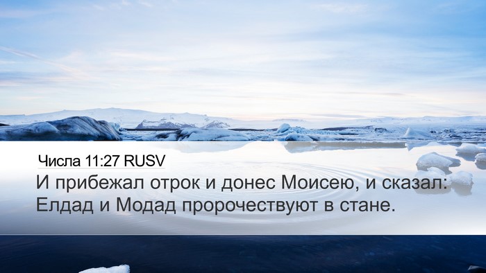Числа 11:27 RUSV Desktop Wallpaper - И прибежал отрок и донес - Desktop Bible Verse Wallpaper